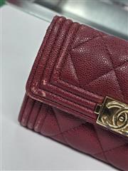 CHANEL CAVIAR QUILTED COMPACT BOY WALLET